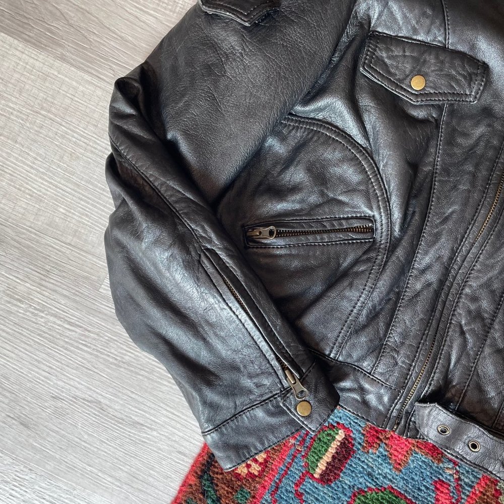 RESERVED - GENUINE LEATHER MOTO JACKET OASIS CROPPED - Picture 4 of 9